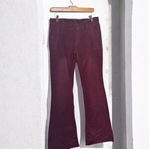 NWT DIESEL Women's Wine Red Corduroy Flare Pants y2k hippy boho 29